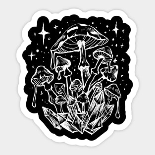 Psychedelic Mushrooms Mushies, Crystals, Witchy, Gothic, Fungi Sticker